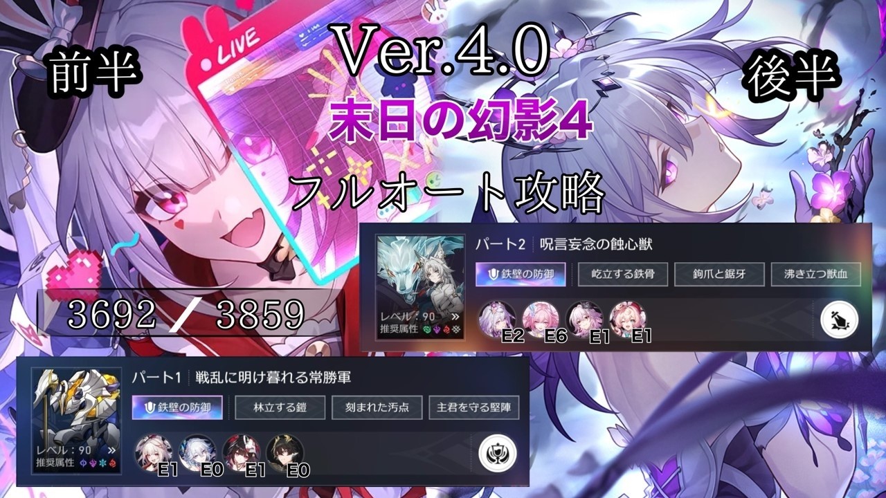 Ver.4.0 末日の幻影・難易度04 星3クリア 7538pt【#崩壊スターレイル 】