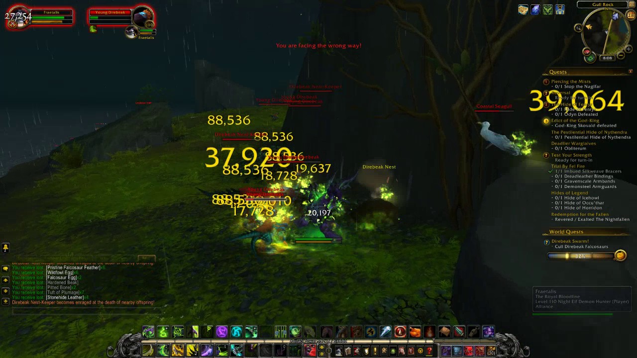 World of Warcraft Direbeak Swarm! Stormheim Legion World Quest Guide