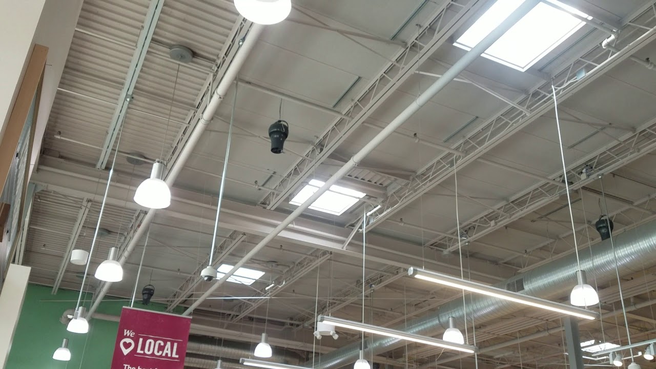 Destratification Fans in a grocery store