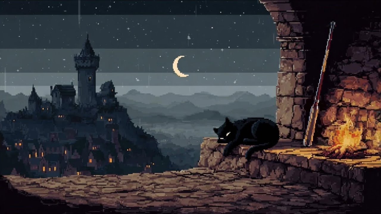 3 Hours of Deep Sleep in a Cozy Fantasy World with a Peaceful Cat