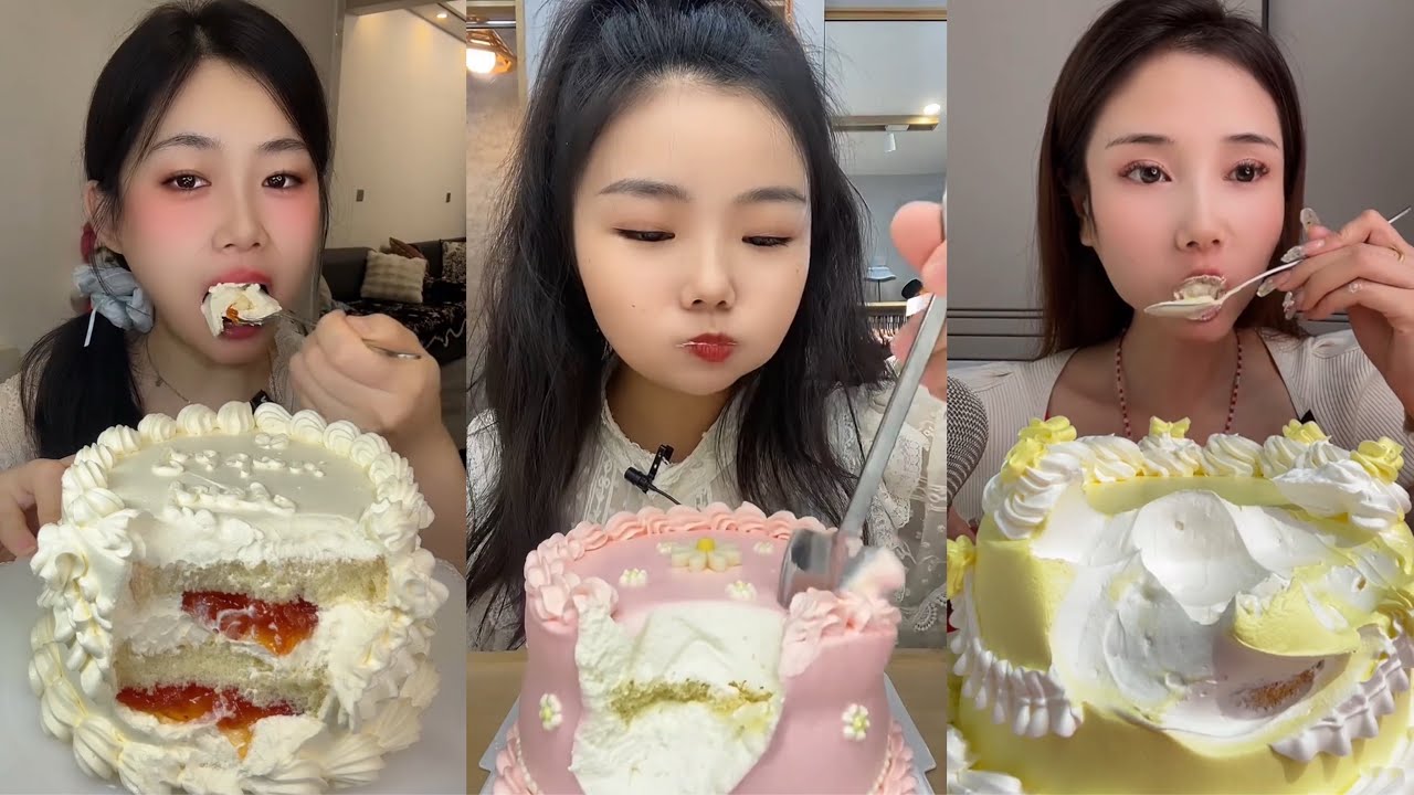 ASMR Cake Mukbang | Eating Creamy & Fluffy Cakes (No Talking)
