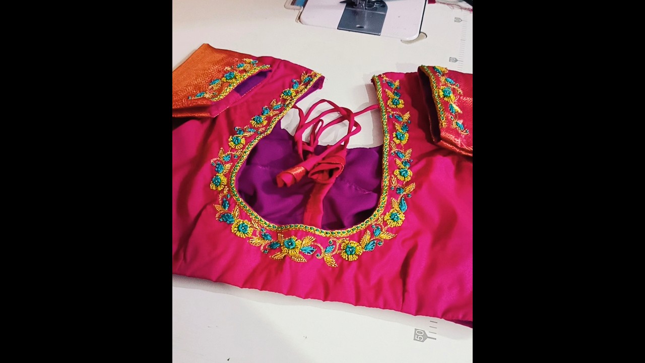 Aari Work Blouse Cutting and Stitching at Home | Easy Method