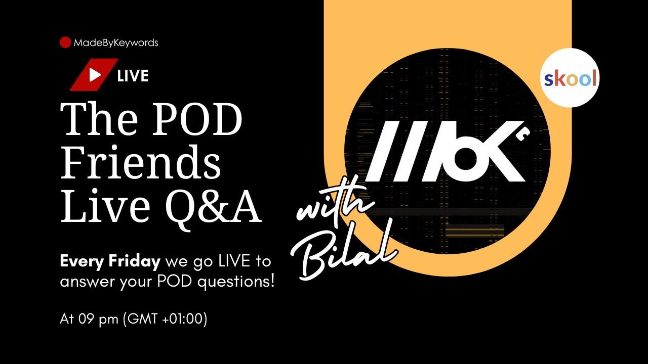 Friday LIVE POD Q&A & CoWorKing With Bilal #02 | Get Help With Your Print On Demand Business