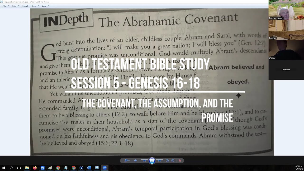 Old Testament Bible Study   Week 5   Genesis 16 18