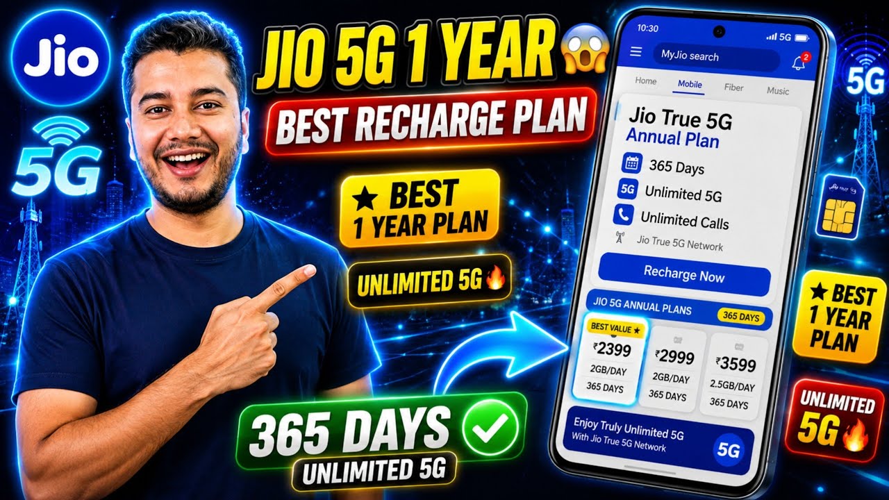Best Plan for Jio Recharge 5G 1 Year 🔥 | Jio Best Annual Recharge Plan 2026 | 365 Days Plan