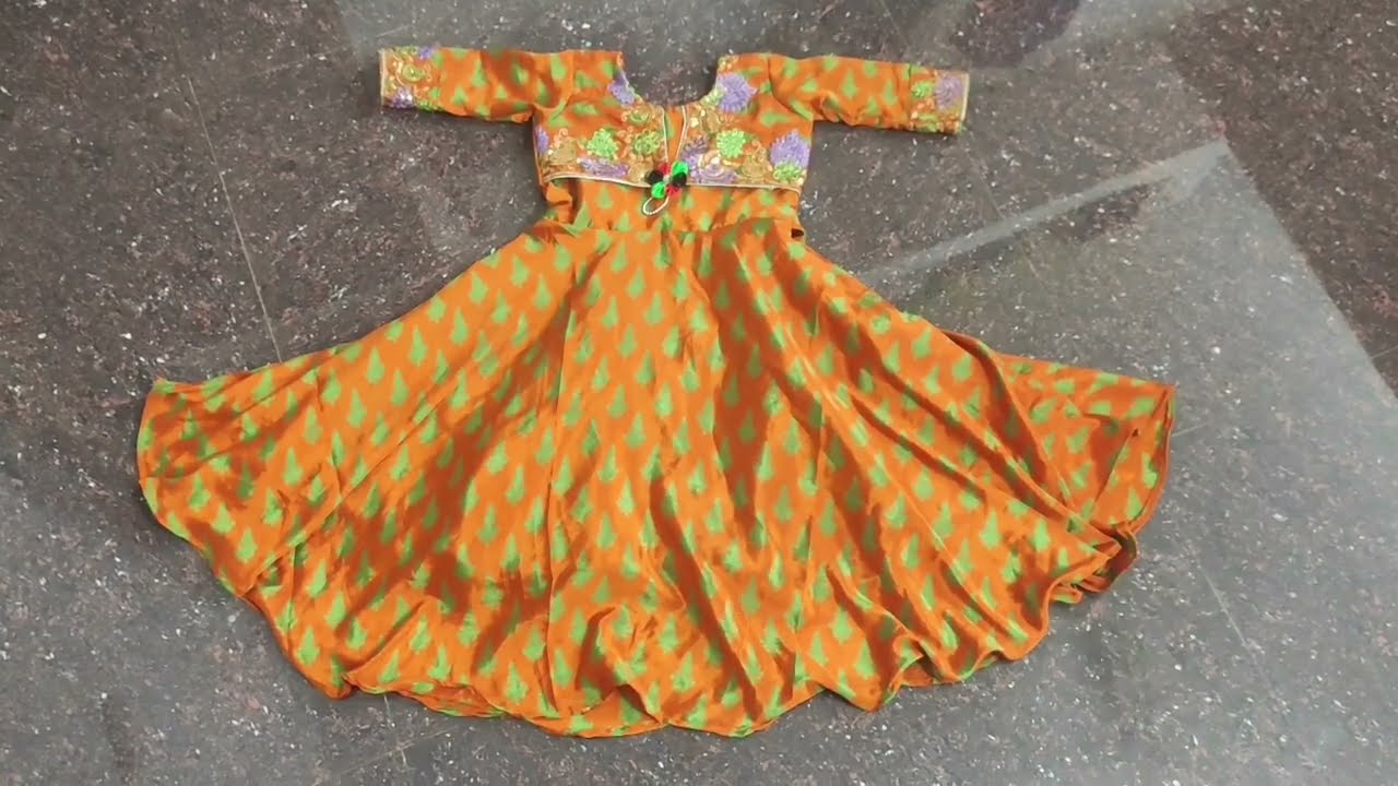 Umbrella cut frock cutting and stitching in kannada