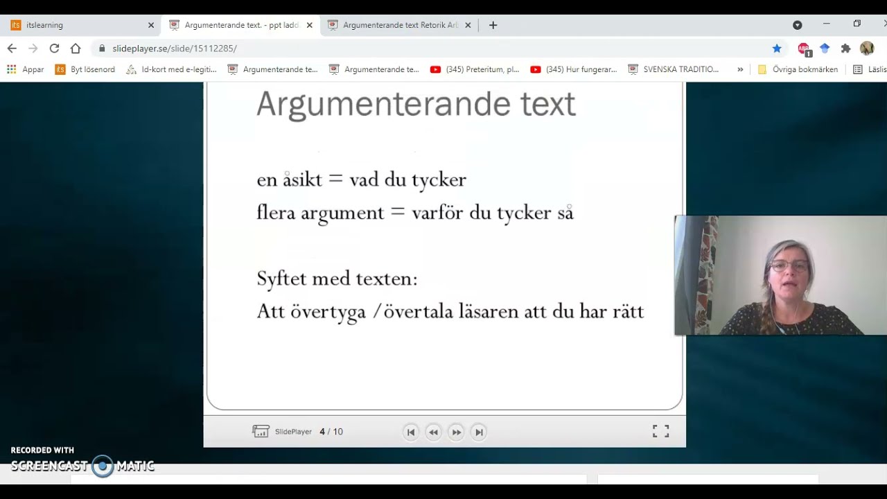 Argumenterande text / tal