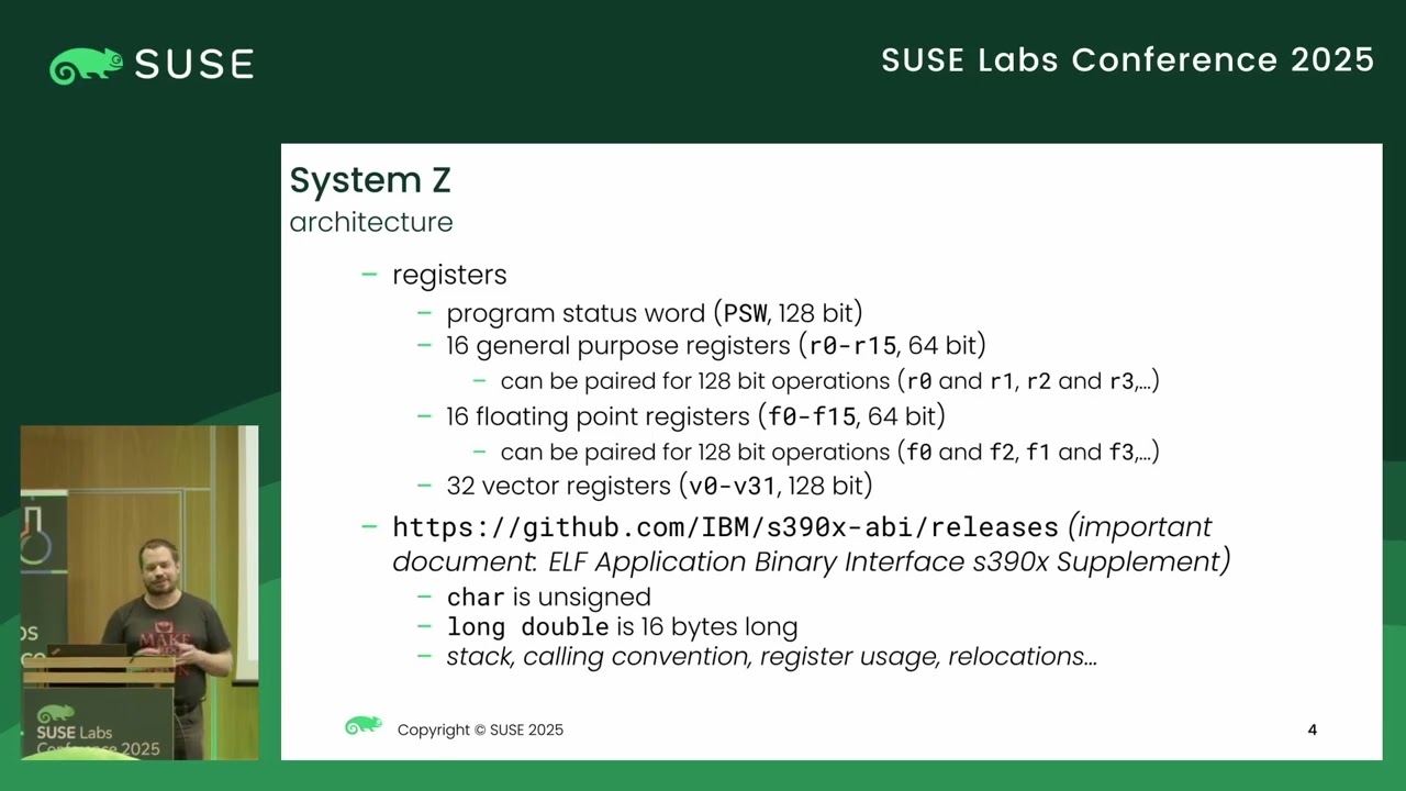 Miroslav Franc, Marcela Mašláňová, Nikolay Gueorguiev: s390x architecture at SUSE