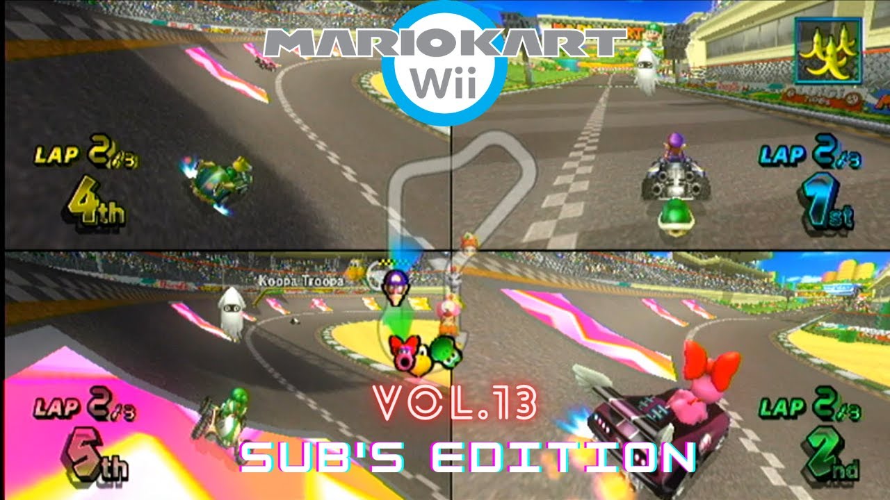 Mario Kart Wii (4 Players). Sub's Edition Races! Vol.13