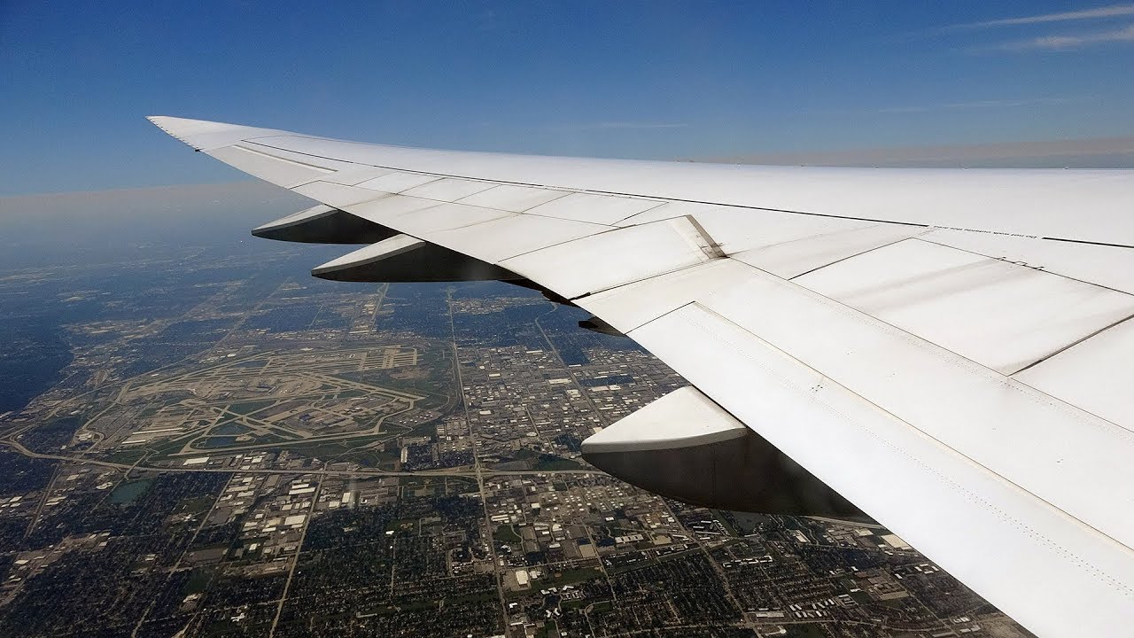 Lufthansa Boeing 747-8i НЕВЕРОЯТНАЯ посадка + такси в аэропорту Чикаго О'Хара (ORD)