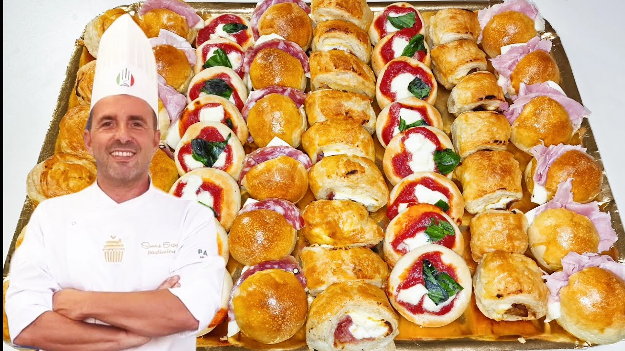 ROSTICCERIA MIGNÒN DA BUFFET.Come fare un vassoio di rustici,panini e pizzette.Corso di rosticceria
