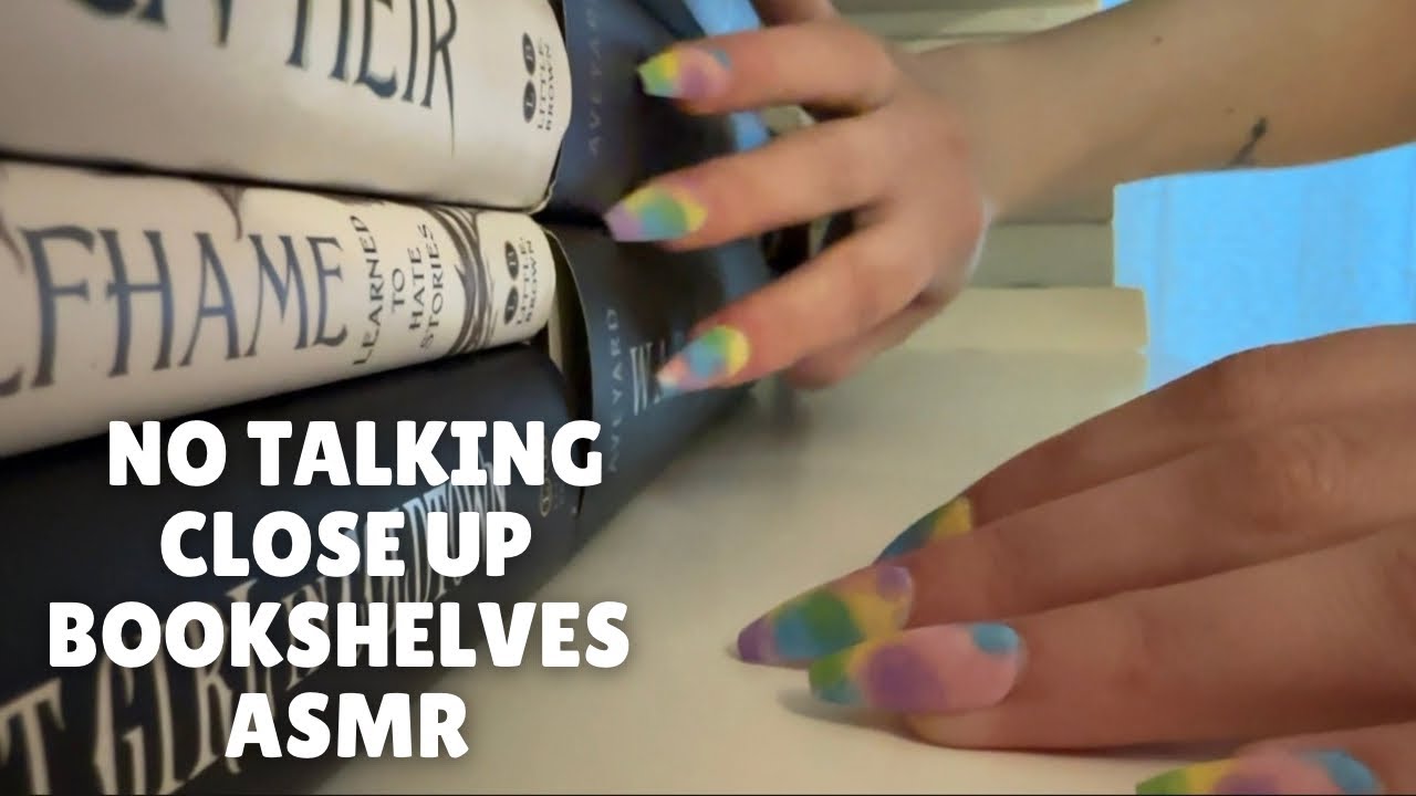 Close-up tapping on my bookshelves 📚 no talking ASMR 😴