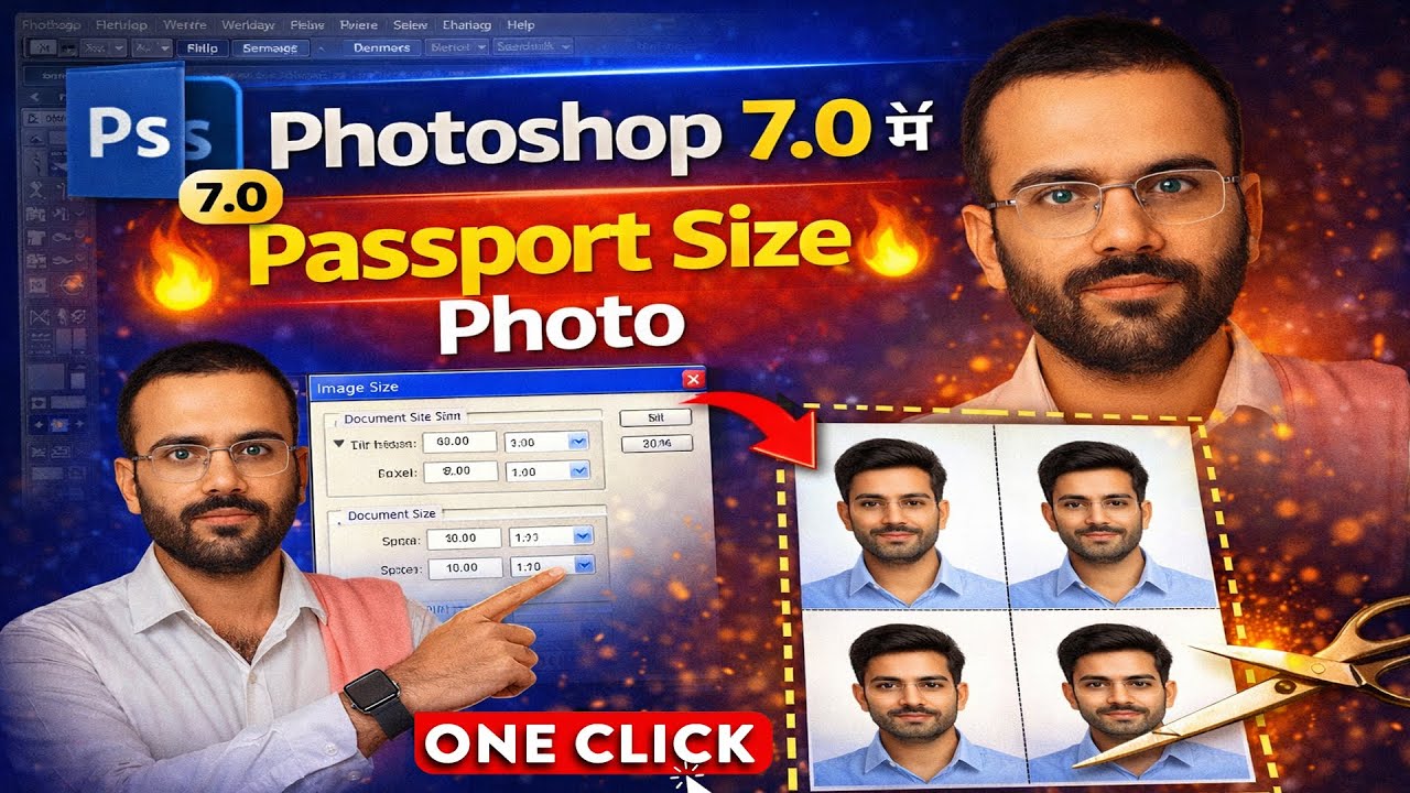 Photoshop में Passport Size Photo कैसे बनाएं | Step by Step Hindi Tutorial