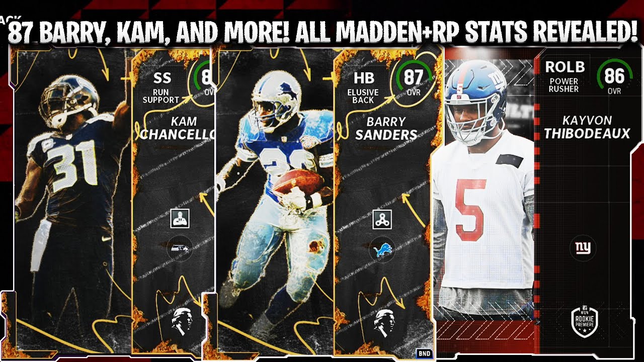 87 BARRY SANDERS, KAM, AND MORE! MADDEN 23 ALL MADDEN EDITION PLAYERS+ROOKIE PREMIERE STATS REVEALS!
