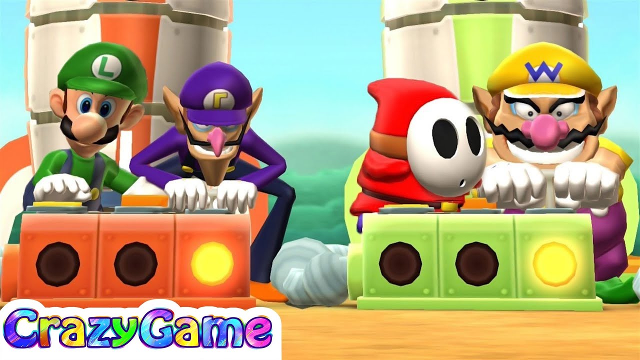 Mario Party 9 Step It Up - Luigi v Waluigi v Wario v Shy Guy | Crazygaminghub