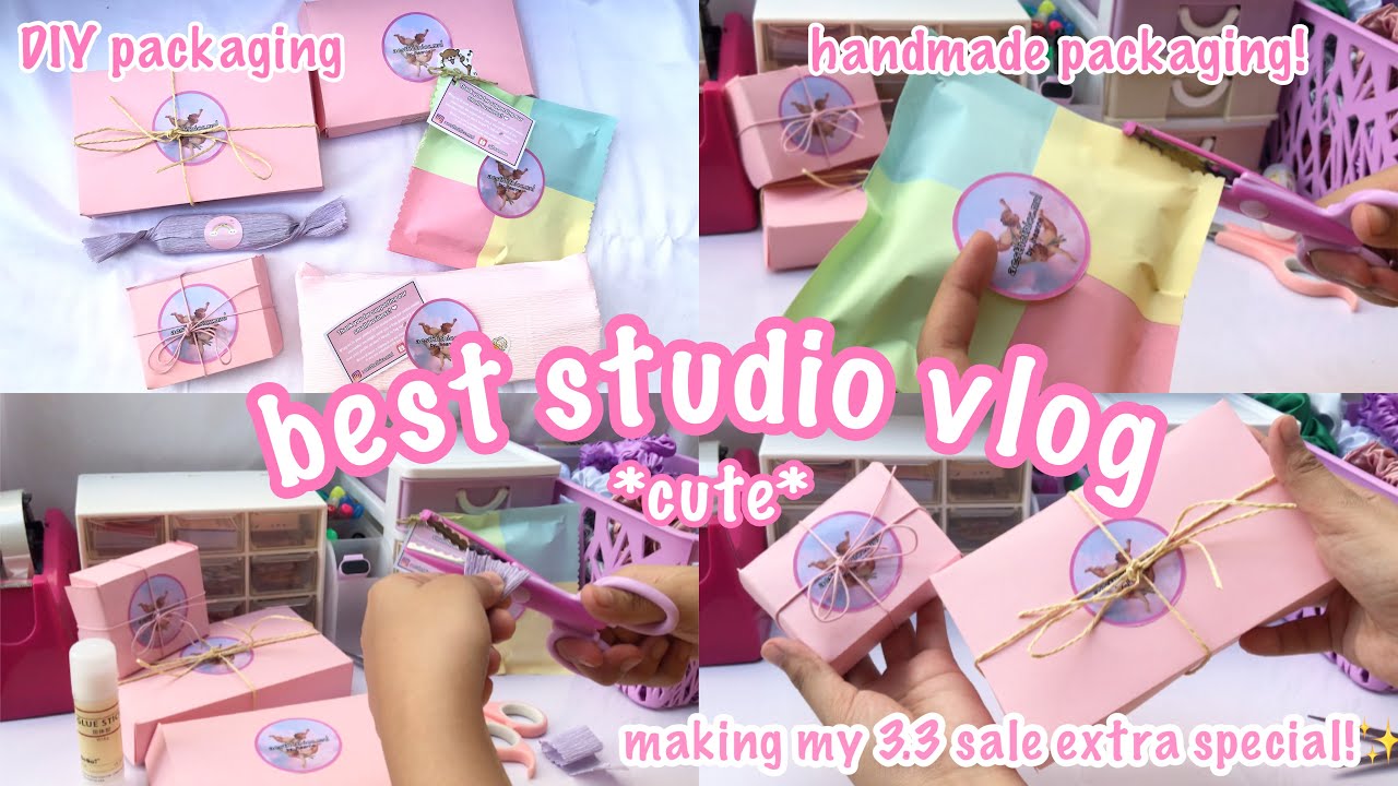 best studio vlog: making my 3.3 sale extra special✨ (packaging orders, small business, DIY, shopee)