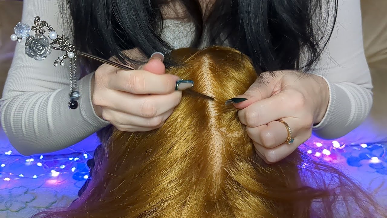 ASMR Scalp Scratching | Hair Parting (2Ver. Inaudible Whisper/No Talking)