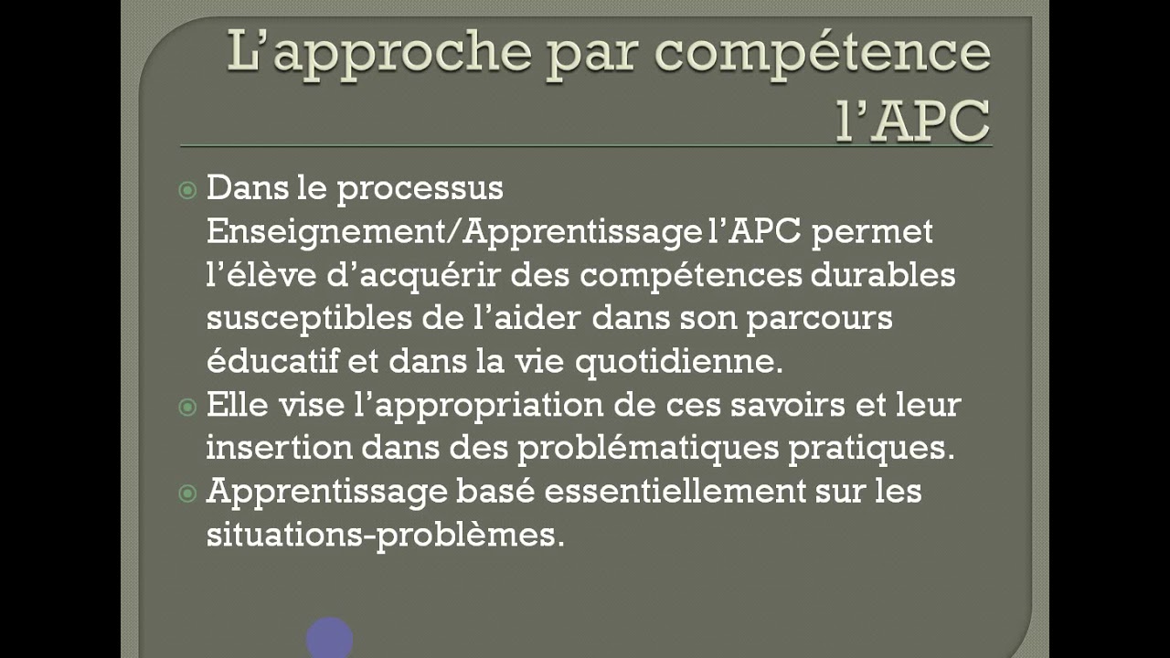 La pédagogie par objectif et l'approche par compétence De la PPO à la APC