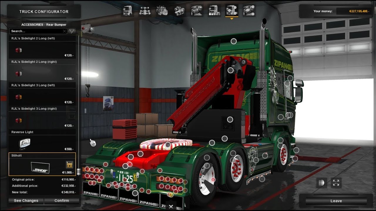 ETS2 1.28 Scania スカニア RJL Tuning with crane (ZIPANG Express/ ジパングエクスプレス)