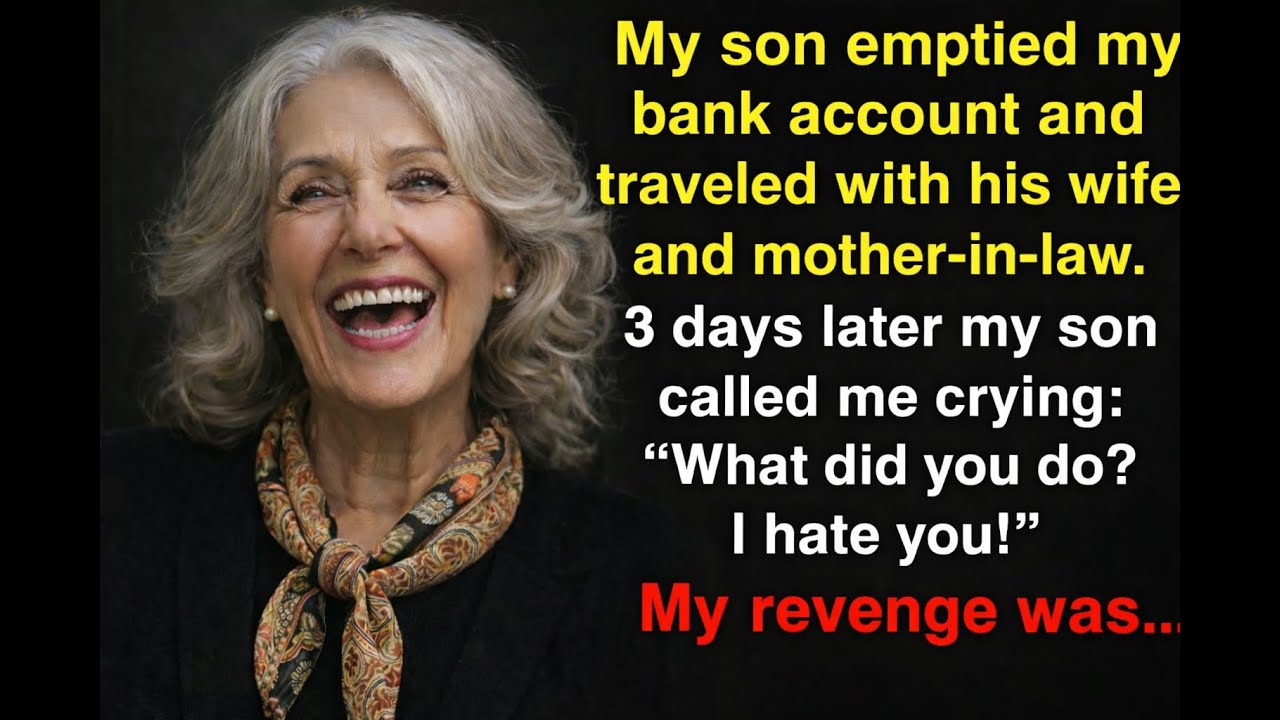 My son emptied my bank account and traveled with his wife and mother-in-law, but my revenge...