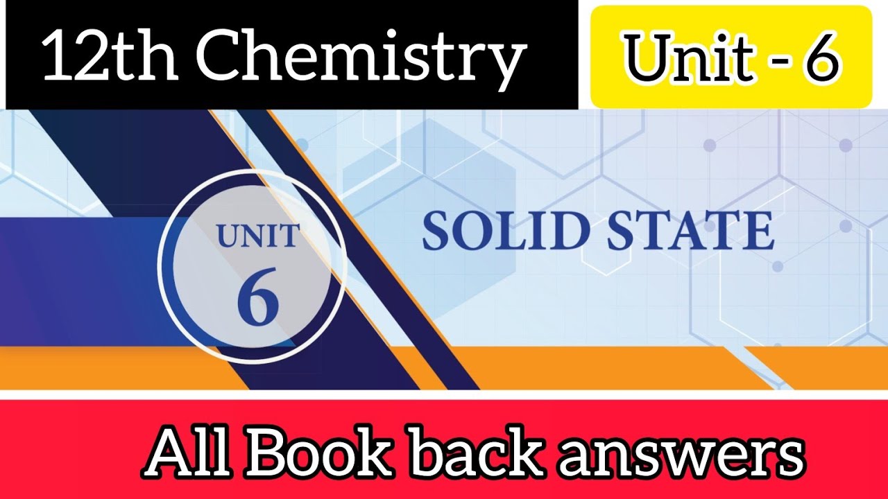 12th Chemistry Chapter 6 book back answers || 12th Chemistry Question Answers