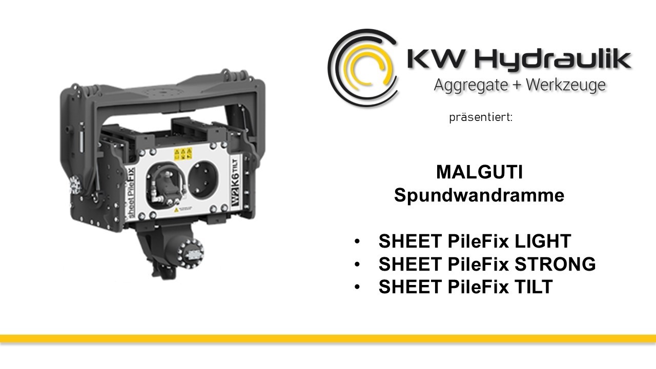 Malaguti Sheet PileFix Spundwandramme von KW Hydraulik