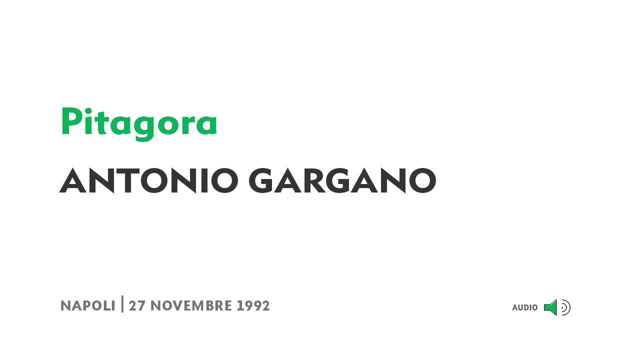 Antonio Gargano - Pitagora
