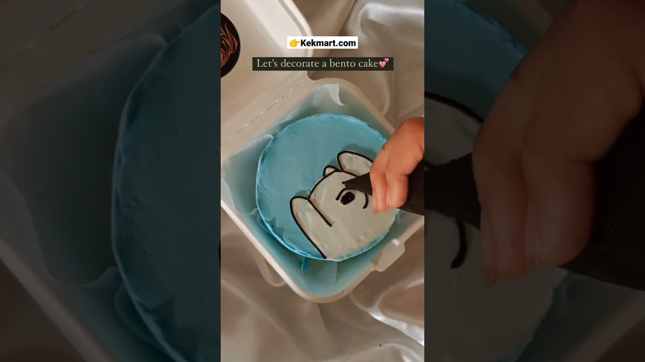 Decorating Bento Cake 🔥 #shorts #kekmart #bentocake