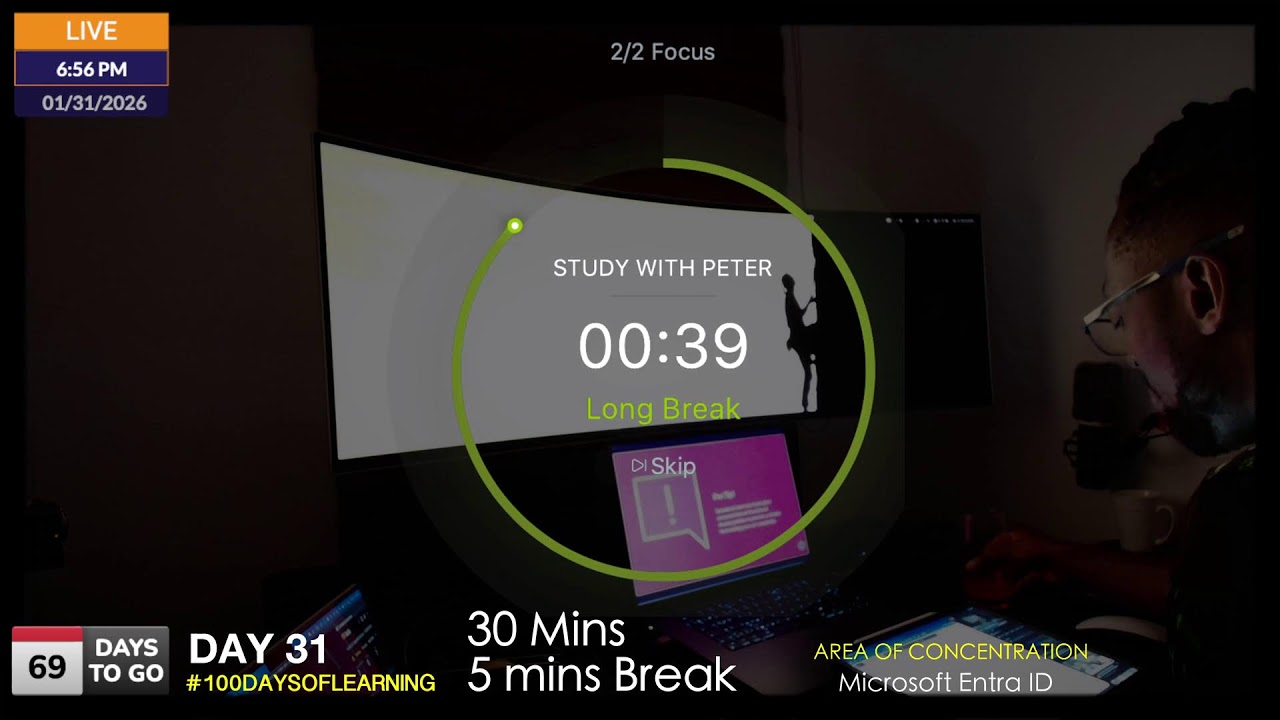 DAY 31 | Study With Me Live – #100DAYSOFLEARNING | Study With Peter