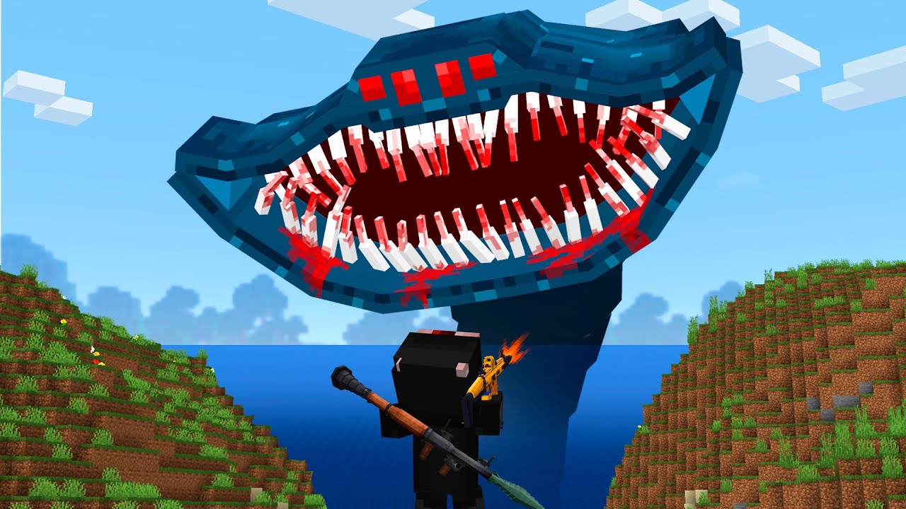 Usé Armas vs Criaturas Gigantes Marinas en Minecraft