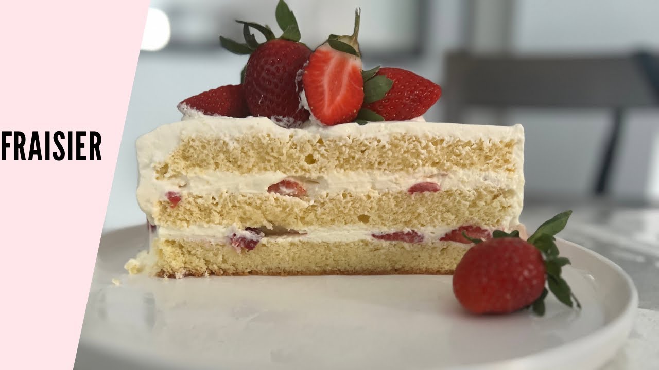 FRAISIER à la Ganache Chocolat Blanc Montée كيكة الفرولة بجناش الشيكولاتة البيضاء