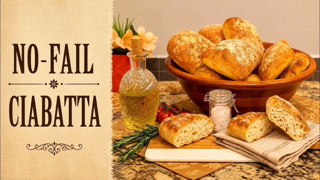 Easy No-Knead Ciabatta for Beginners - Step by Step!