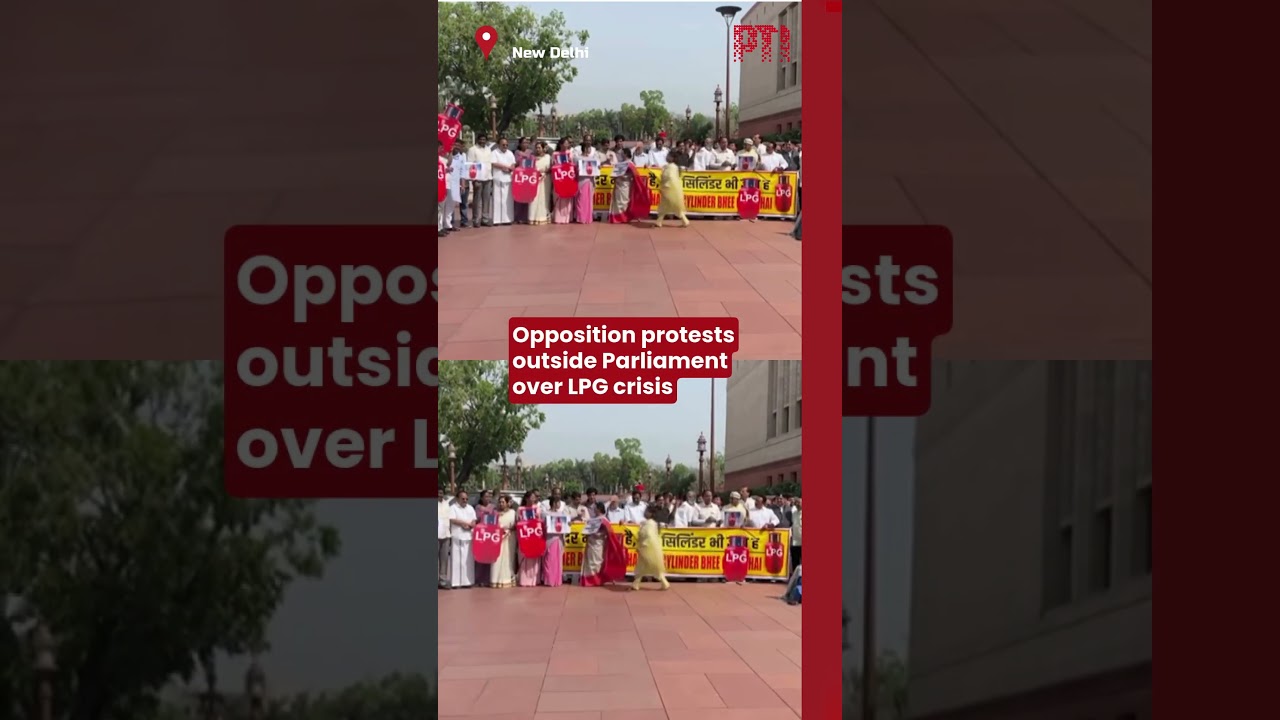 Opposition protests outside Parliament over LPG crisis