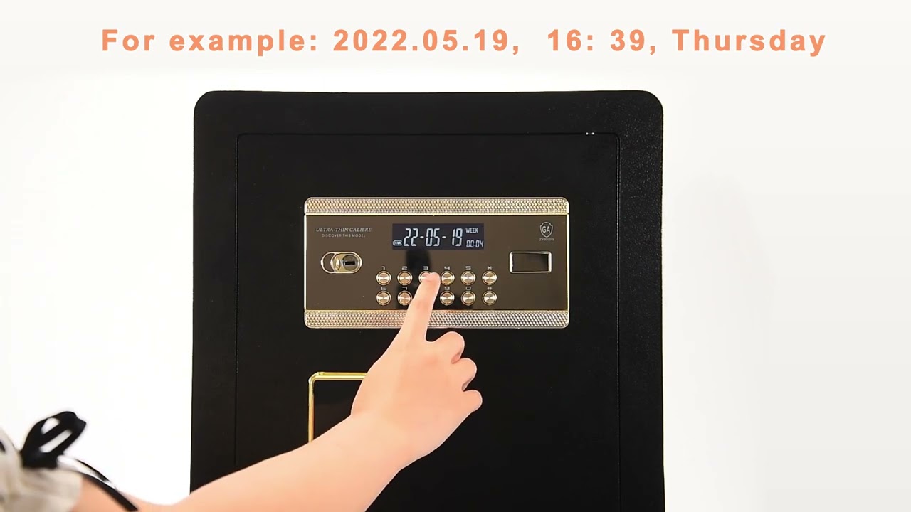 How to set time and date for 45G B2 LCD digital safe box