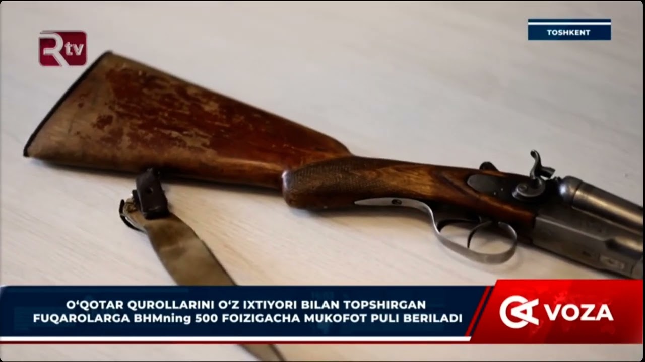 O'qotar qurollarini o'z ixtiyori bilan topshirgan fuqarolarga BHM 500 foizigacha mukofot beriladi