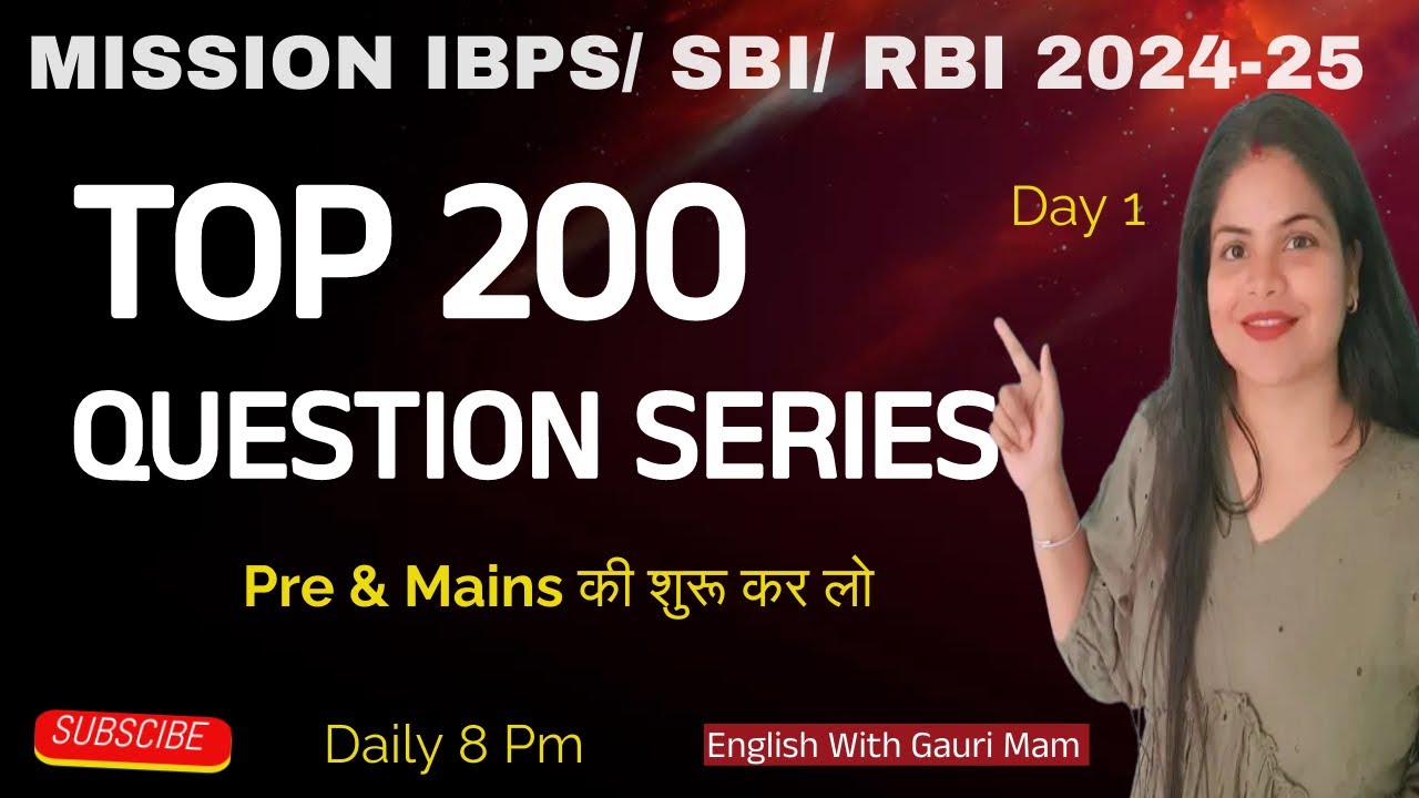 MISSION IBPS/ SBI/RBI 2024 | Top 200 Questions |  Phrase Replacement   | English with Gauri Mam