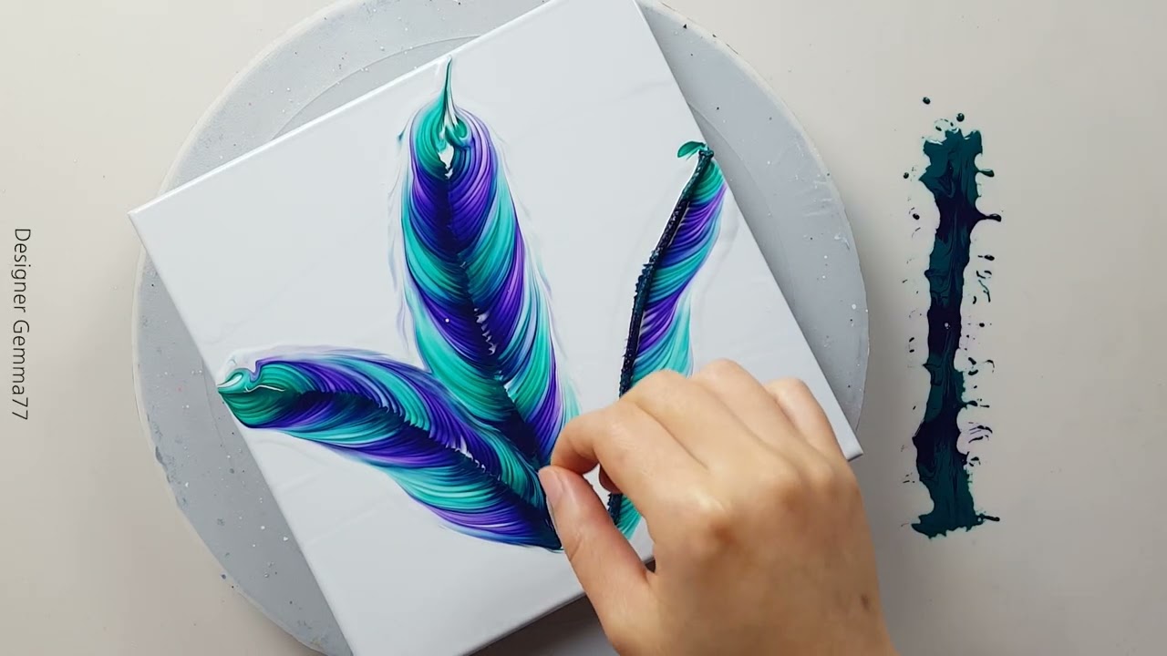 (1149) String pulling technique | Just Acrylic Paint & Water | Designer Gemma77