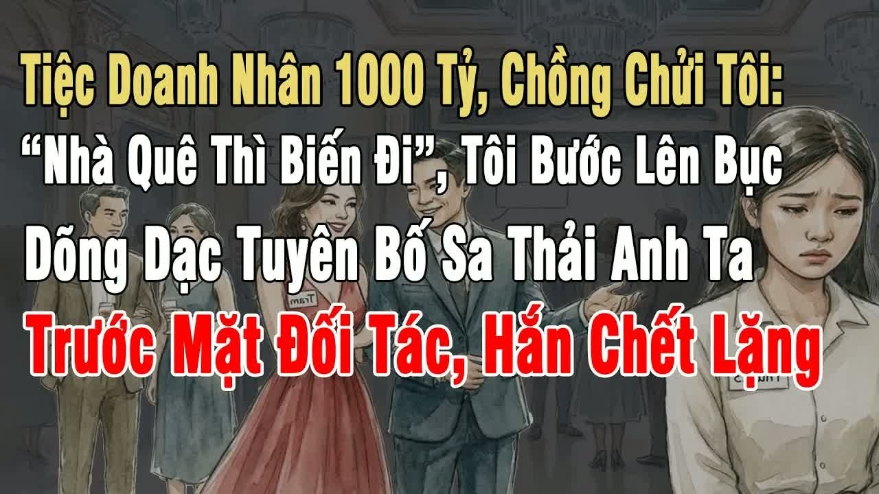 Tiệc doanh nhân 1000 tỷ, chồng chủ tịch “Nhà quê thì biến đi”, tôi bức lẹch bục lưng bỗng sốc bà t