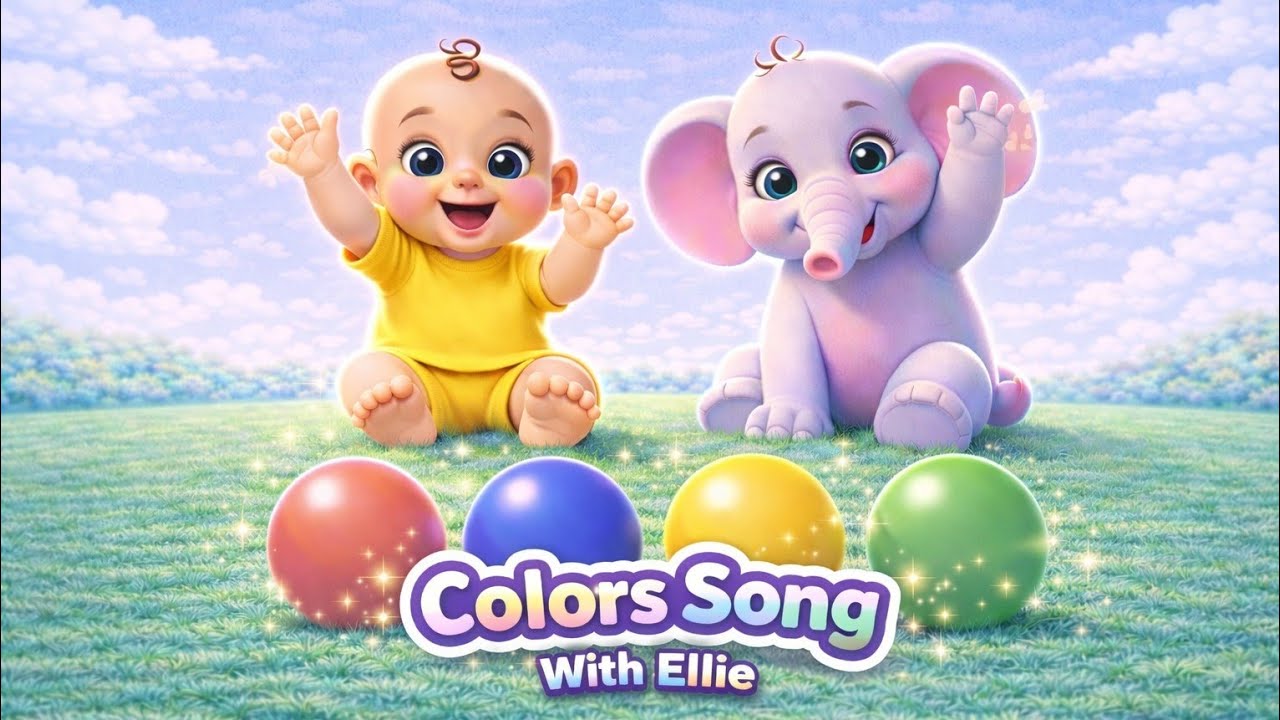 Colors Song for Kids 🌈 | Learn Red, Blue, Yellow & Green with Baby & Ellie