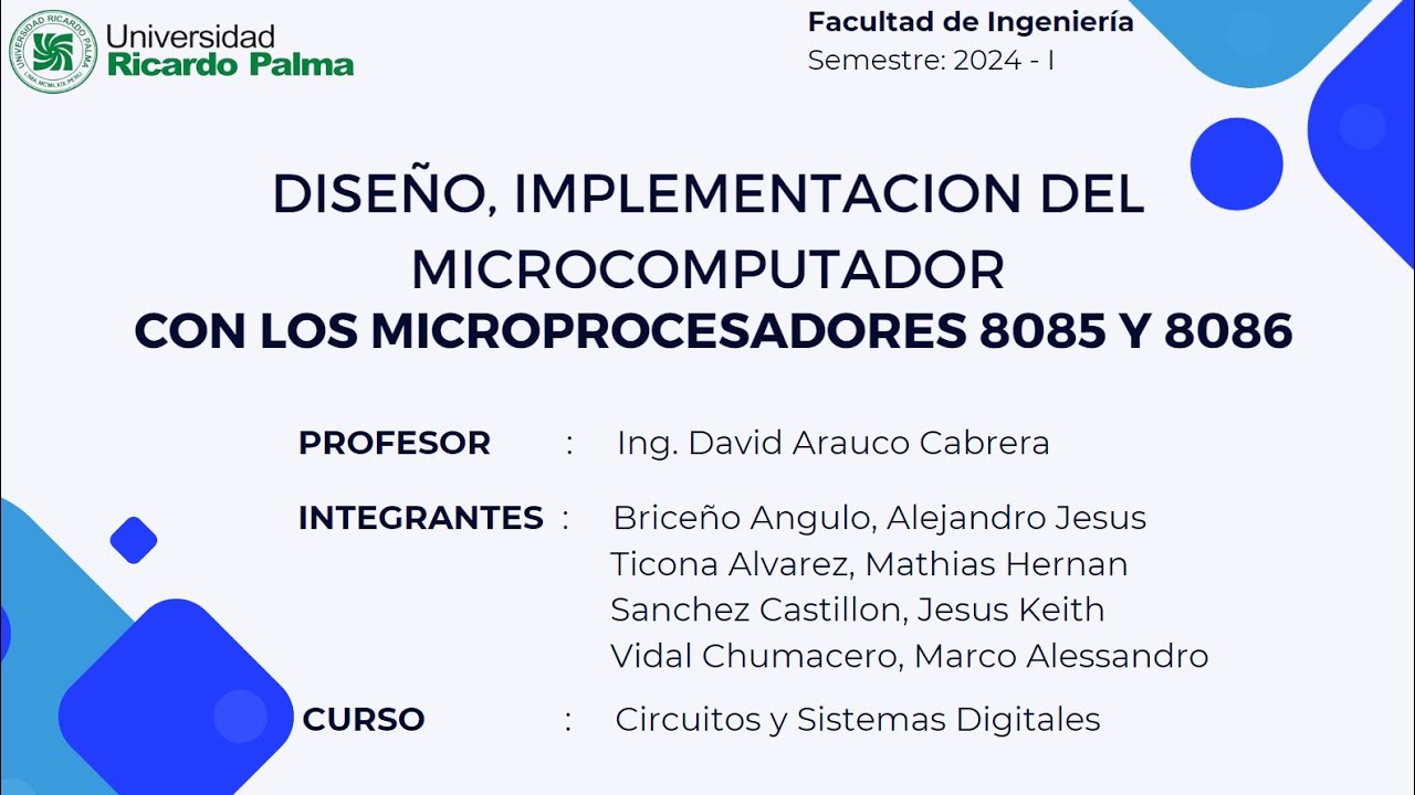 URP - C y S D - Microprocesador 8085 y 8086 Ti2 - Mesa 4