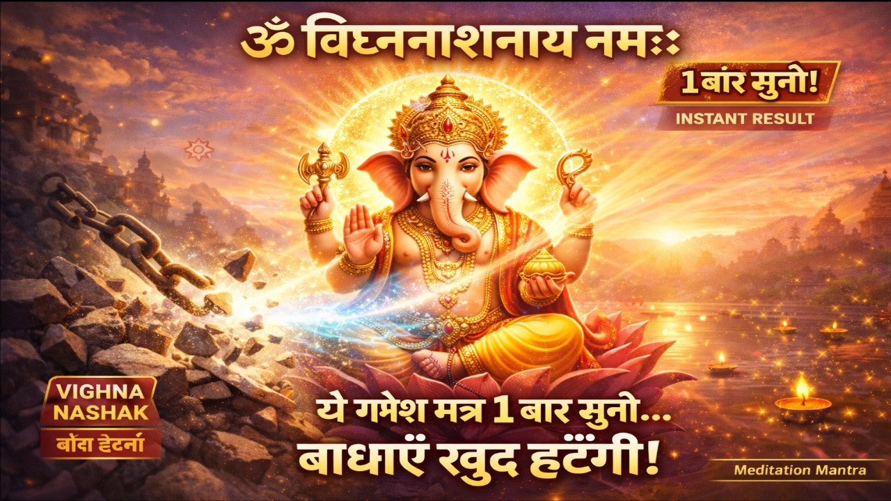 ॐ विघ्ननाशनाय नमः 🌺 सभी बाधाएँ तुरंत दूर होंगी | Powerful Ganesha Meditation Music