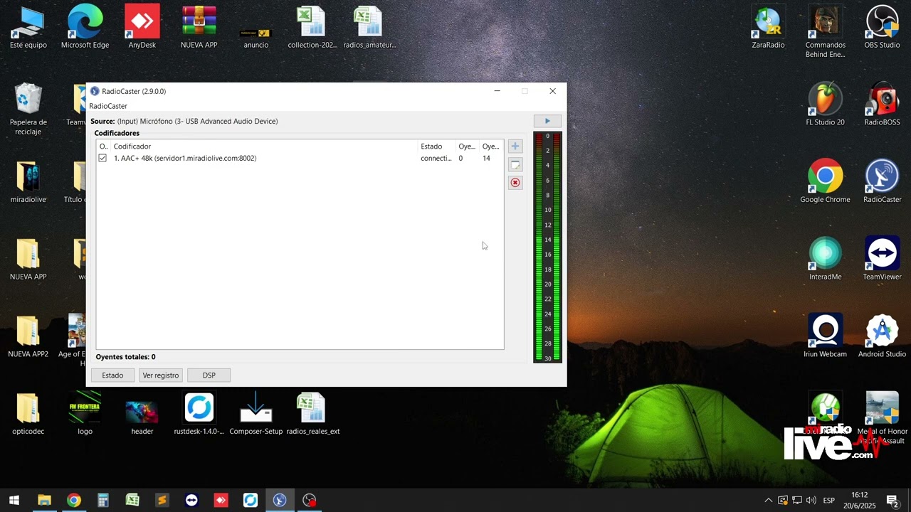 Solucionar Input Error en radiocaster - Miradiolive.com tutoriales