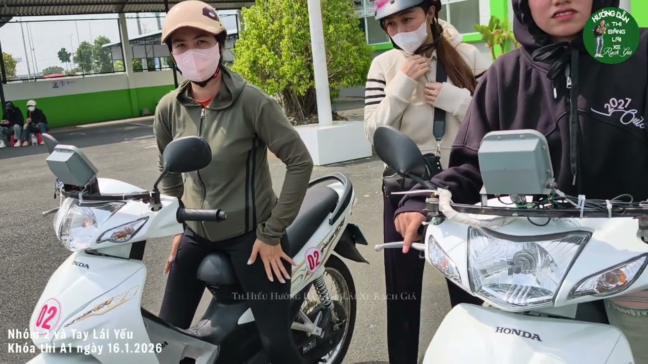 Luyện thi thực hành lái xe 2 bánh hạng A1 | Nhóm 2 và tay lái yếu | Khóa thi 16.1.2026 Rạch Giá
