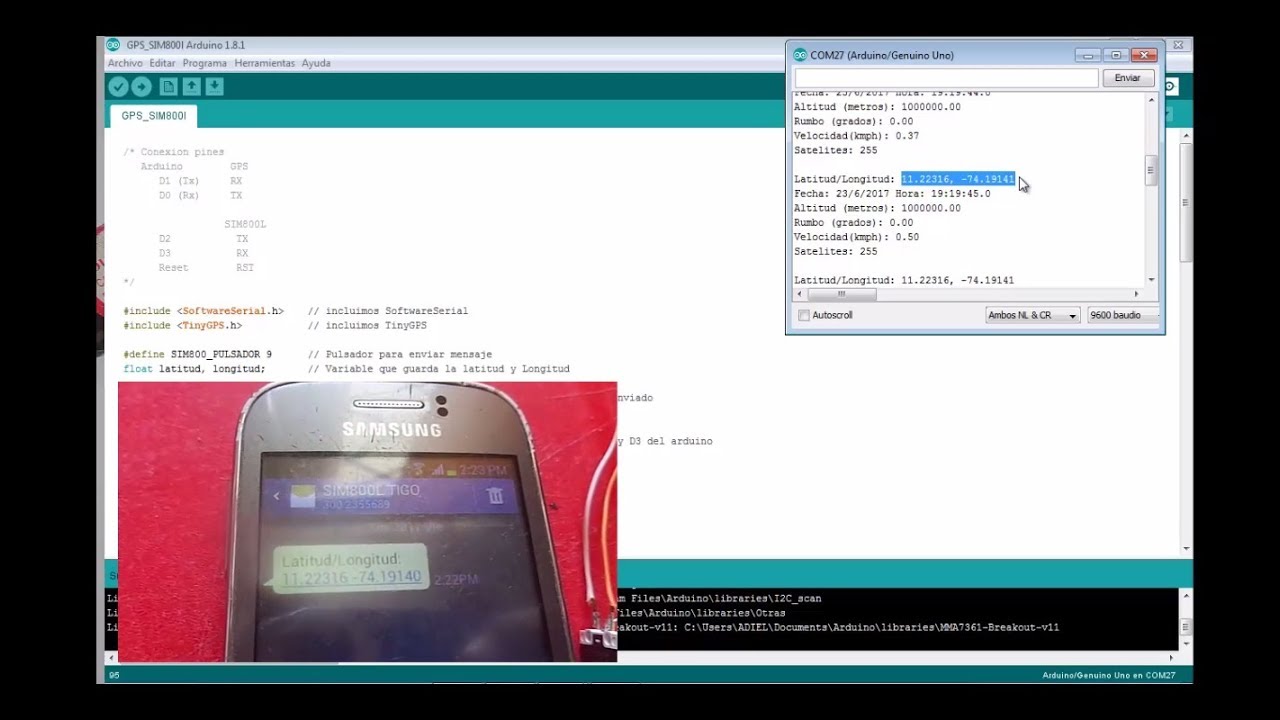 Módulo SIM800l y GPS Neo 6M: Envió de latitud y longitud a través de mensaje de texto.