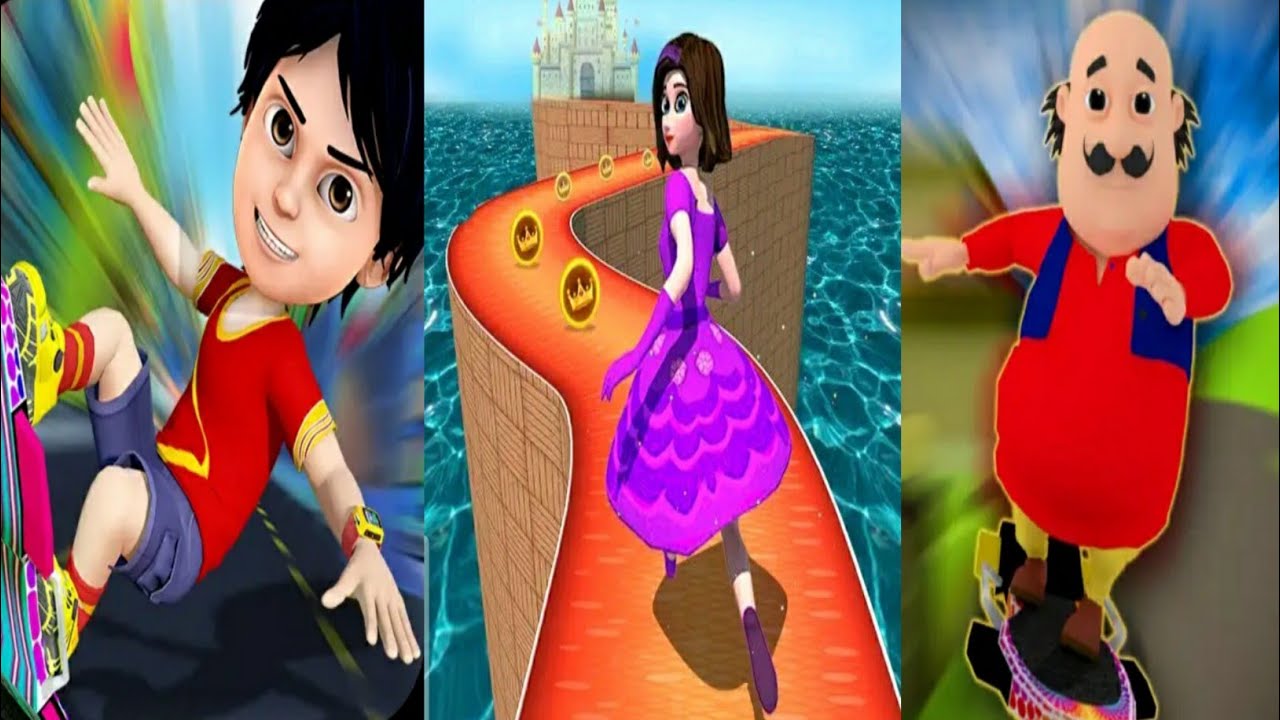 Shiva Subway Street Run 3D VS Princess Run - Endless Running VS Motu Patlu Super Duper Man Gameplay