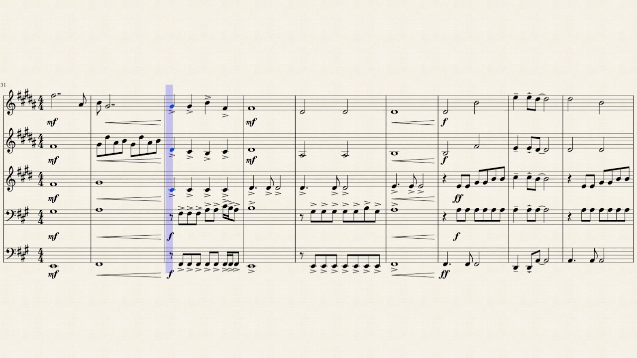 The Sound of Silence (Disturbed version), F# minor - Brass Quintet | Sheet music