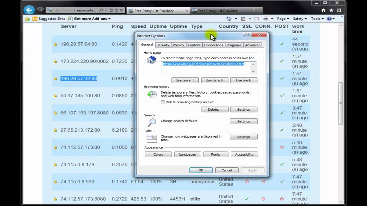 How to setup proxy server in Internet Explorer browser