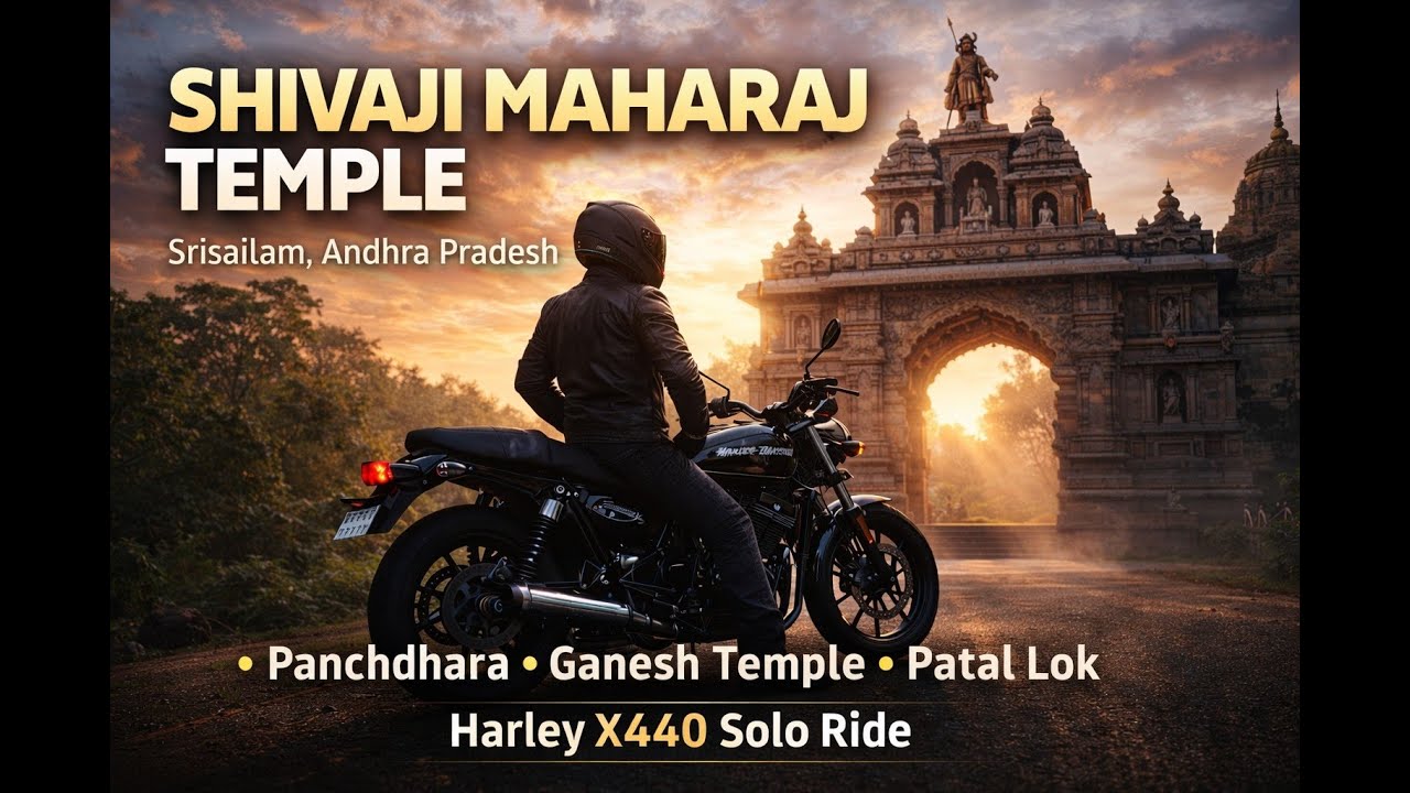 Chatrapati Shivaji Maharaj Temple 🛕🔥 | Hidden Power of Srisailam | Harley X440 Solo Ride