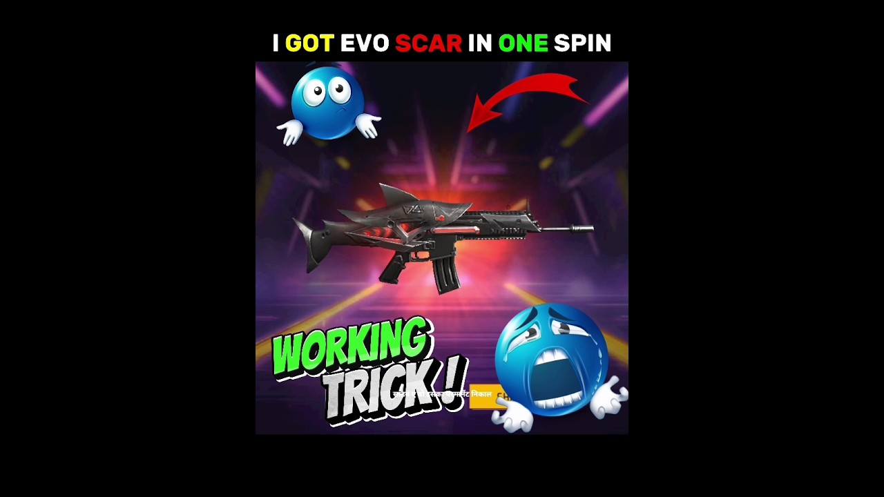 I GOT EVO SCAR IN 1 SPIN 🔥💥 IMPOSSIBLE TRICK WORKS! 😱 #FreeFireEvoVaultTrick