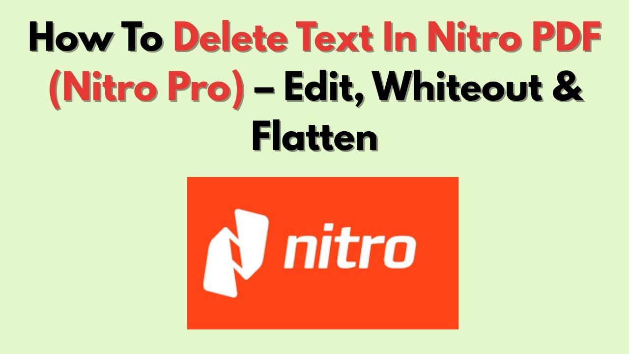 Как удалить текст в Nitro PDF (Nitro Pro) &ndash; редактирование, забеливание и выравнивание